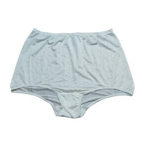 Solid White Nylon Brief Panty Size 14 Lightweight Cotton Liner